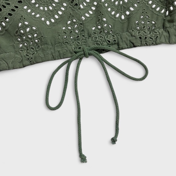 Sundance Catalog Womens Medium Green Moonlight Eyelet Cardigan Jacket Open-Front - Picture 13 of 15